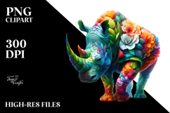Abstract Vibrant Watercolor Rhino Product Image 2