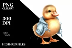 Cute Baby Duck Watercolor PNG Product Image 3