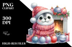 Cute Seal with Christmas Ornaments Product Image 2