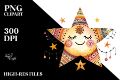 Smiling Boho Cloud PNG Product Image 2