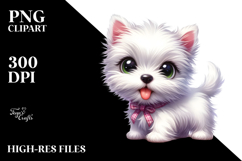 Watercolor Baby Cartoon West Highland White Terrier PNG Product Image 2