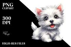 Cartoon West Highland White Terrier, High-Resolution PNG Product Image 2