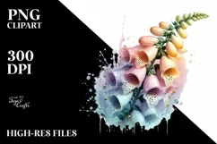 Detailed Glossy Foxglove with Transparent PNG Product Image 1