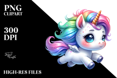Cute Baby Unicorn Running PNG Product Image 2
