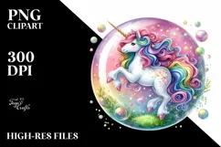 Colorful Unicorn Twirling | Sublimation Clipart Product Image 3