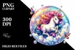 Colorful Twirling Bubble Unicorn | Sublimation | Clipart Product Image 3