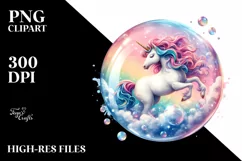 Colorful Unicorn Twirling | Sublimation Clipart Product Image 3