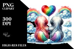 Rainbow Clouds with Havanese Heart PNG Product Image 2