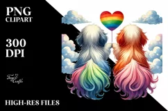 Rainbow Clouds with Havanese Heart PNG Product Image 2