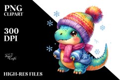 Dumb-Looking Baby Dinosaur with Winter Clothes Product Image 2