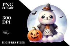dressed for Halloween Baby Seal PNG Product Image 1
