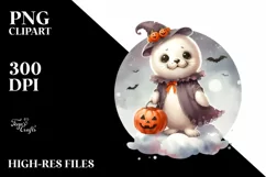 dressed for Halloween Baby Seal PNG Product Image 1