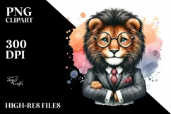 Lion Portrait Retro es Sublimation Clipart Product Image 3
