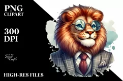 Lion Portrait Retro es Sublimation Clipart Product Image 3