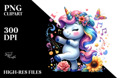 Funny Dancing Unicorn, Cute PNG Product Image 2