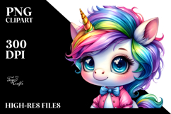 Cute Unicorn with Expressive Face, PNG Product Image 2