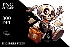 Silly Cartoon Animal Skull with Travel Suitcase Product Image 2