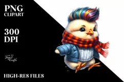 Contemptuous Baby Chicken Dressed for Winter PNG Product Image 1