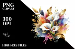 Vibrant Bouquet Watercolor Abstract | Sublimation | Clipart Product Image 1