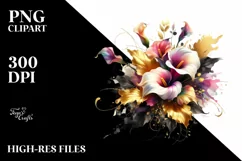 Vibrant Bouquet Watercolor Abstract | Sublimation | Clipart Product Image 1