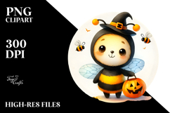 Cute Halloween Baby Bee PNG Product Image 2
