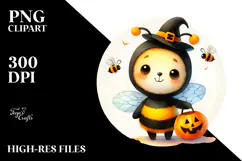 Cute Halloween Baby Bee PNG Product Image 2