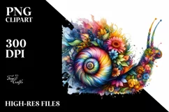 Vibrant Snail Flowers Watercolor Artistic Product Image 3