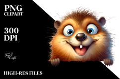 Crazy Looking Groundhog Paper Clipart Product Image 2