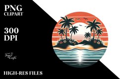 Vintage Tropical Island Sunset | Sublimation | Clipart Product Image 3