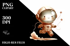 Whimsical Astronaut Boy | Watercolor Clipart Product Image 3