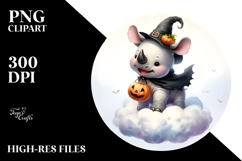 Cute Halloween Rhino PNG Product Image 2
