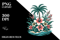 Vintage Tropical Flower Island PNG Product Image 2