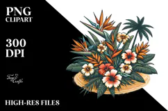 Vintage Tropical Flower Island PNG Product Image 2