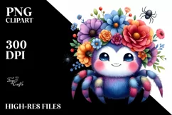 Colorful Smiling Cute Baby Spider | Sublimation | Clipart Product Image 1