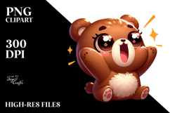 Digital Painting of Cute Cartoon Bear PNG Product Image 2