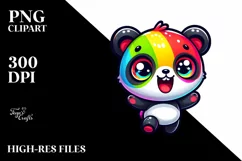 Colorful Small Baby Panda Smiling | Sublimation | Clipart Product Image 1