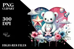 Colorful Baby Bear Star PNG Product Image 2