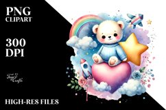 Colorful Baby Bear Star PNG Product Image 2