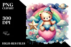 Colorful Baby Bear Star PNG Product Image 2