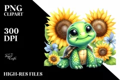 Funny Cute Baby Turtle | Sublimation | PNG Clipart Product Image 1