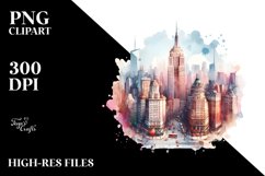 Watercolor Manhattan Clipart Product Image 3