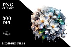 Colorful Shiny Jasmine Watercolor Splash Clipart Product Image 3