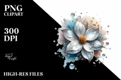 Colorful Shiny Jasmine Watercolor Splash Clipart Product Image 1
