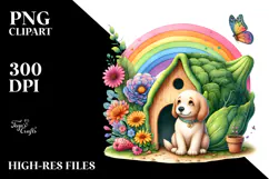 Colorful Dog House Vegetable Rainbow | Sublimation, Clipart Product Image 2