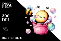 Colorful Smiling Cute Baby Bee | Sublimation | Clipart Product Image 1