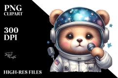 Cute Baby Bear Astronaut PNG Product Image 2
