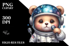 Cute Baby Bear Astronaut PNG Product Image 2