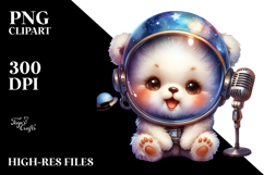 Energetic Baby Bear with Singer Look, Transparent PNG Product Image 2