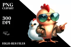 Funny Chiken Standing Sunglasses Big Eyes | Sublimation Product Image 1