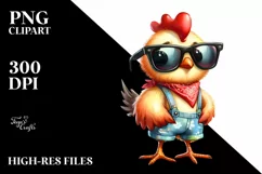 Funny Chiken Standing Sunglasses Big Eyes | Sublimation Product Image 1